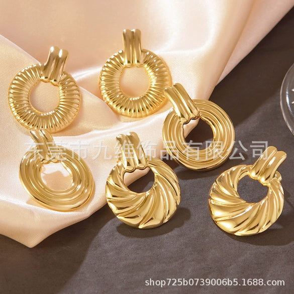Stainless Steel Geometric Square Stamping Women's Earrings