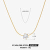 Stainless Steel Geometric Square Women's Necklace With 18K Goldplated Pendant