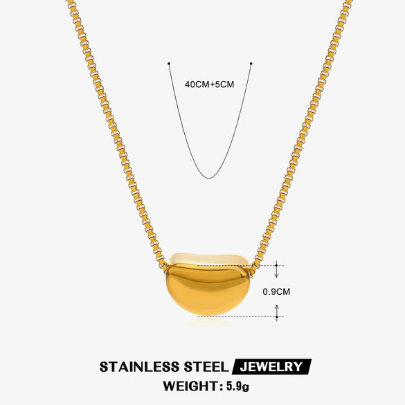 Stainless Steel Geometric Square Women's Necklace With 18K Goldplated Pendant