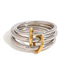 Stainless Steel Geometric Stacked Ring With Electroplating For Women