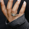 Stainless Steel Geometric Stacked Ring With Electroplating For Women