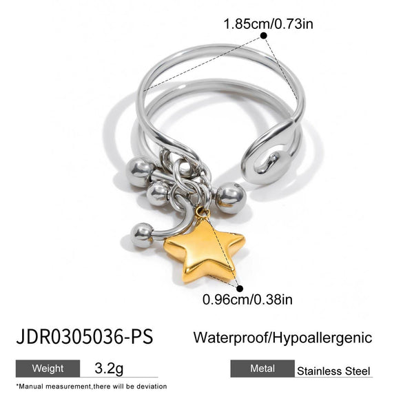 Stainless Steel Geometric Stacking Style Ring Bracelet Electroplated Fashion Jewelry Accessories