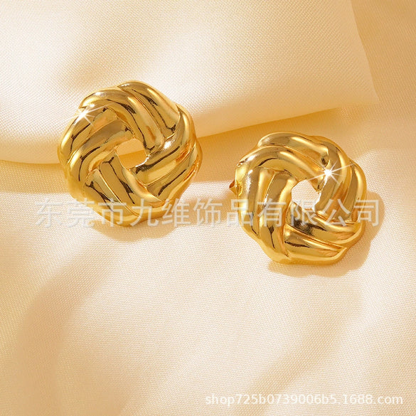 Stainless Steel Geometric Stamping Earrings For Women