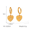 Stainless Steel Geometric Star And Moon Disc Embossed Diamond Pendant Earrings For Women With Electroplating