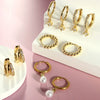 Stainless Steel Geometric Star And Moon Ear Cuffs Electroplated Light Luxury Women's Earrings