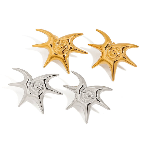 Stainless Steel Geometric Star Earrings Electroplated Women's Jewelry Light Luxury Highend