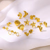 Stainless Steel Geometric Starfish Earrings Electroplated Little Fresh Style