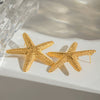 Stainless Steel Geometric Starfish Hammered Electroplated Women's Earrings