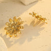 Stainless Steel Geometric Stud Earrings Electroplated Fashion Design For Women