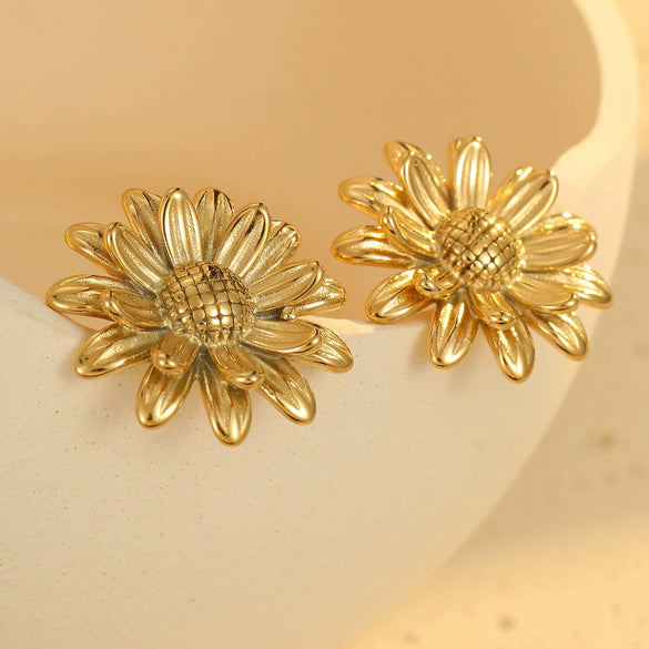 Stainless Steel Geometric Stud Earrings Electroplated Fashion Design For Women