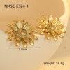 Stainless Steel Geometric Stud Earrings Electroplated Fashion Design For Women
