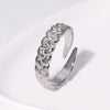 Stainless Steel Geometric Style Adjustable Ring For Women With 18K Gold Plated Electroplating