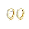 Stainless Steel Geometric Style Earrings Set With Diamonds