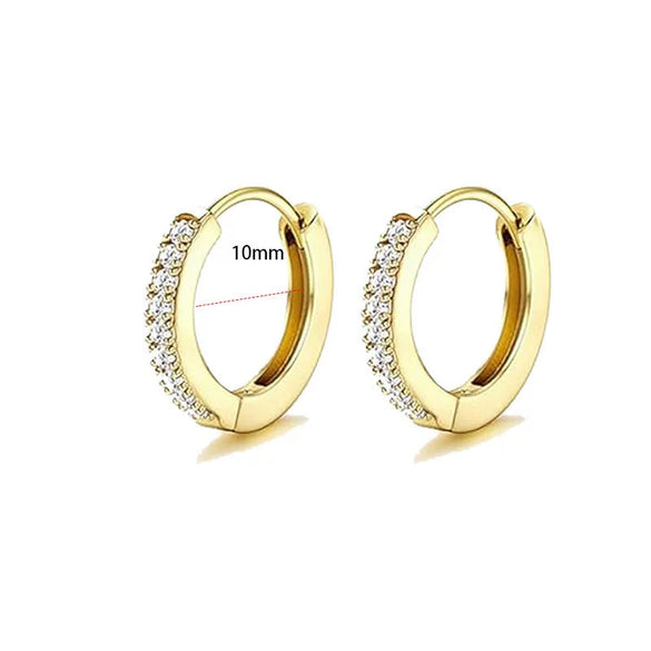 Stainless Steel Geometric Style Earrings Set With Diamonds