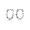 Stainless Steel Geometric Style Earrings Set With Diamonds