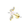 Stainless Steel Geometric Style Earrings Set With Diamonds