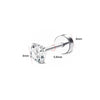Stainless Steel Geometric Style Earrings Set With Diamonds