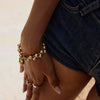 Stainless Steel Geometric Style Electroplated Bead Chain Bracelet For Women