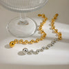 Stainless Steel Geometric Style Electroplated Bead Chain Bracelet For Women