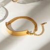Stainless Steel Geometric Style Electroplated Bracelet For Women