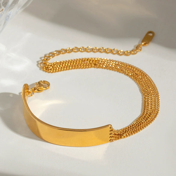 Stainless Steel Geometric Style Electroplated Bracelet For Women