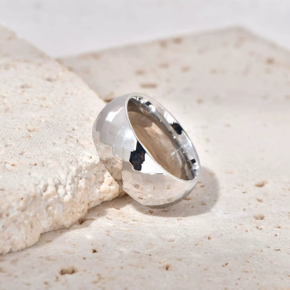 Stainless Steel Geometric Style Electroplated Ring For Men And Women