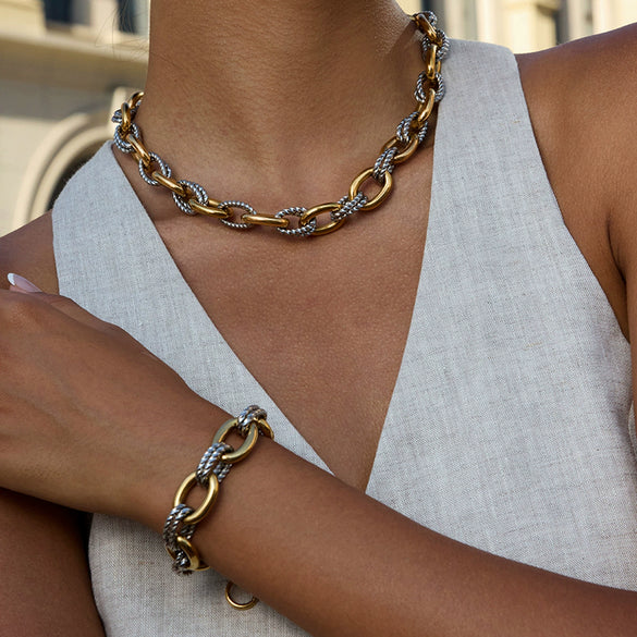 Stainless Steel Geometric Style Electroplated Women's Bracelet