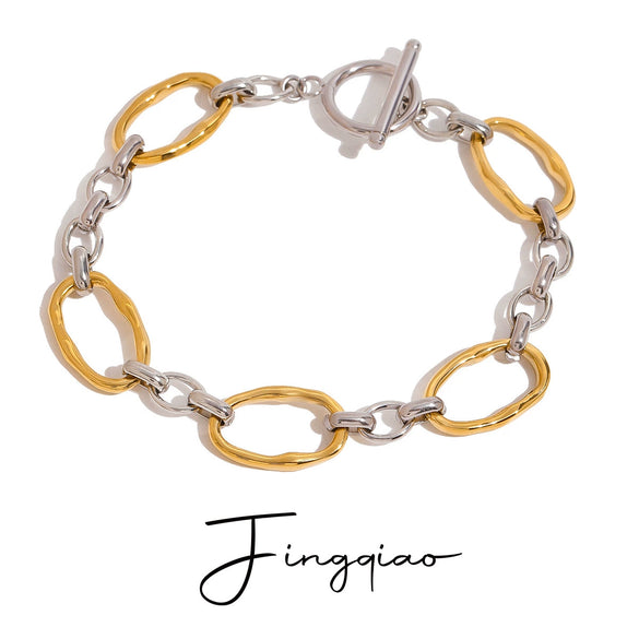 Stainless Steel Geometric Style Electroplated Women's Bracelet