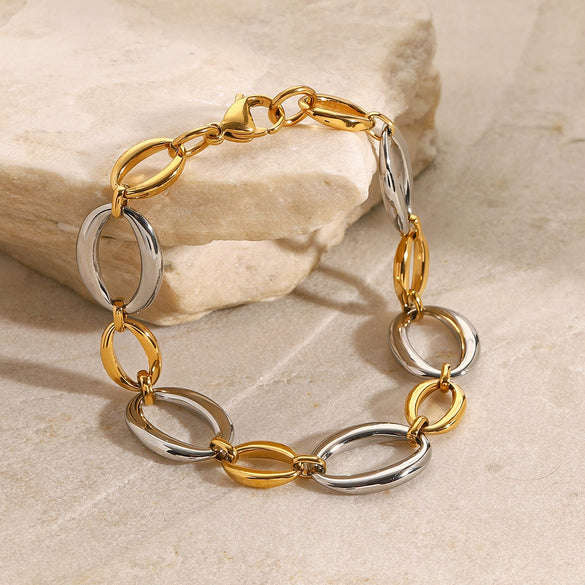 Stainless Steel Geometric Style Electroplated Women's Bracelet