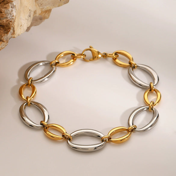 Stainless Steel Geometric Style Electroplated Women's Bracelet