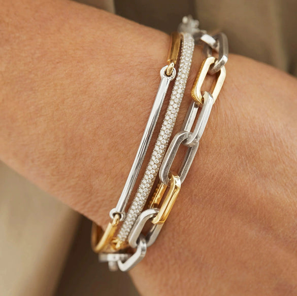 Stainless Steel Geometric Style Electroplated Women's Bracelet