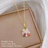 Stainless Steel Geometric Style Full Diamond Necklace For Unisex With Copper Pendant