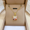 Stainless Steel Geometric Style Full Diamond Necklace For Unisex With Copper Pendant