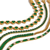 Stainless Steel Geometric Style Green Zircon Jewelry Buckle Tennis Chain Bracelet With Electroplating For Women