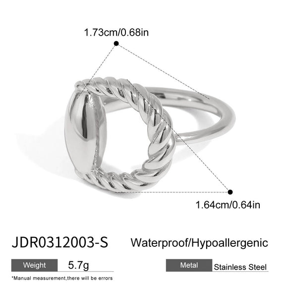 Stainless Steel Geometric Style Ring And Bracelet Jewelry With Electroplating