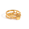 Stainless Steel Geometric Style Ring With Electroplating For Women