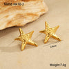 Stainless Steel Geometric Style Starfish Design Jewelry Hammer Pattern Twist Chain Earrings Necklace