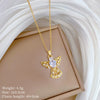 Stainless Steel Geometric Style Unisex Diamond Necklace With Copper Pendant