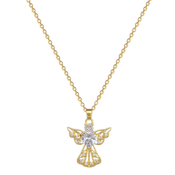 Stainless Steel Geometric Style Unisex Diamond Necklace With Copper Pendant