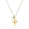 Stainless Steel Geometric Sun Moon Cross Pendant Necklace With Furnace Vacuum Plating 18K Gold Color