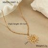 Stainless Steel Geometric Sun Pendant Clavicle Chain Necklace Plated With 18K Gold Fashion Jewelry