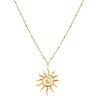 Stainless Steel Geometric Sun Pendant Clavicle Chain Necklace Plated With 18K Gold Fashion Jewelry