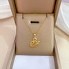 Stainless Steel Geometric Swan Opal Necklace For Female