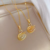 Stainless Steel Geometric Swan Opal Necklace For Female