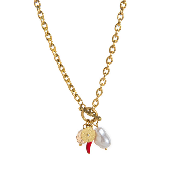 Stainless Steel Geometric Sweet Style Electroplated Clavicle Necklace For Women