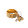 Stainless Steel Geometric Tassel Open Ring For Women With Electroplating