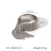 Stainless Steel Geometric Tassel Open Ring For Women With Electroplating