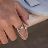 Stainless Steel Geometric Tassel Open Ring With Vacuum Electroplated Finish Unisex Retro Fashion Jewelry