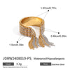Stainless Steel Geometric Tassel Opening Bracelet Ring Electroplated Jewelry
