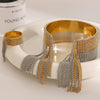 Stainless Steel Geometric Tassel Opening Bracelet Ring Electroplated Jewelry